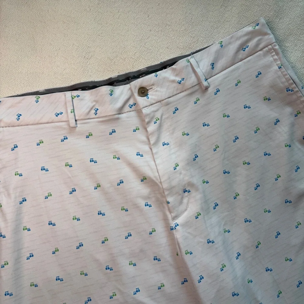 Walter Hagen Mens Golf Shorts White Golf Cart Print Summer Performance Size 38